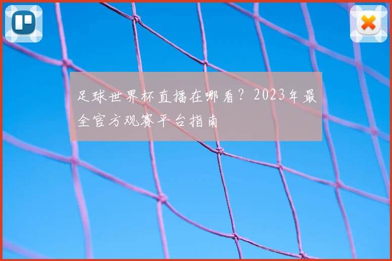 足球世界杯直播在哪看？2023年最全官方观赛平台指南